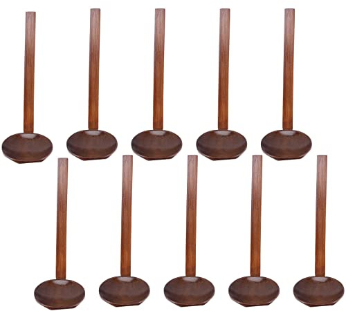 Quystetes Lot de 10 cuillères à soupe japonaises en bois fabriquées à la main pour la cuisine, 21,6 cm