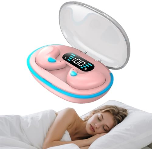 Écouteurs Bluetooth invisibles sans fil - Mini petits écouteurs de sommeil plats avec suppression du bruit - Pour dormir sur le côté - Étanche - TWS - Pour iPhone, Android, musique, sport, travail