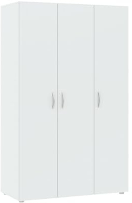 Dmora - Kleiderschrank 3 Türen Dublino, Schlafzimmermöbel, Schrank, Garderobe, 111x52 h179 cm, Weiß