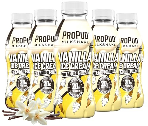 ProPud Vanilla Ice Cream Milkshake 20g Protein (8x330ml), Smooth and Delicious High Protein Shake, Lactose Free, No Added Sugar, Pre and Post Workout Nutrition