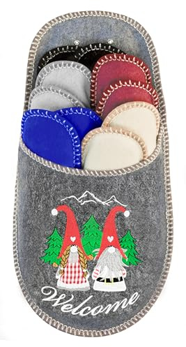 BOOTSY® Pantofole da ospite in feltro - 5 paia - Taglie assortite