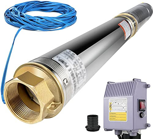 1. 5hp Pompe de puits profonds 1100W pompe submersible 335ft tête 2 4GPM Borehole d'acier inoxydable Pompe à eau industrielle,Très durable