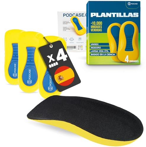 Podcase - 2 Paar Orthopädische Einlegesohlen gegen Plantarfasziitis – Unisex Schuheinlagen für Damen und Herren – Einlagen zur Korrektur von Fersensporn und Fußschmerzen (S (35-40))