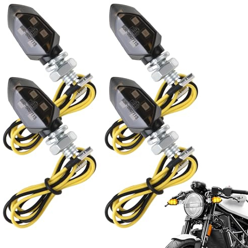 NIRJIK 4 Stück LED Blinker Motorrad 12V Mit E Nummer, Mini 5 LED Motorrad Blinker E geprüft, IP65 Wasserdicht Blinkerlicht Universal Für Blinkers Motorrads Moped Scooter Quad Motocross