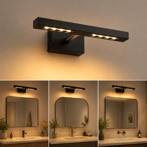 Kairui Lighting LED Picture Light for Wall Black | Hardwire Picture Light 11inch Wall Lights for Picture Bathroom Mirror
