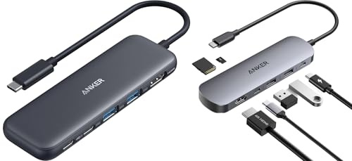 Anker USB C Hub, 5-in-1 USBC to HDMI Splitter with 4K Display, 1 x Powered USB-C 5Gbps & 2×Powered USB-A 3.0 5Gbps Data Ports & 7-in-1 USB Adapter for Laptops (4K@60Hz USB C to HDMI Splitter)