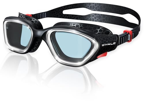 Whale Swim Goggles, HD Anti-Fog Goggles, Unisex | 100% UV Protection | Anti-Fog Design (Black)