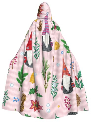 yhrtwq söt tomte 1 tryck unisex vuxna mantel med huva halloween mantel lång cape cosplay, häxa kostym halloween kostymer