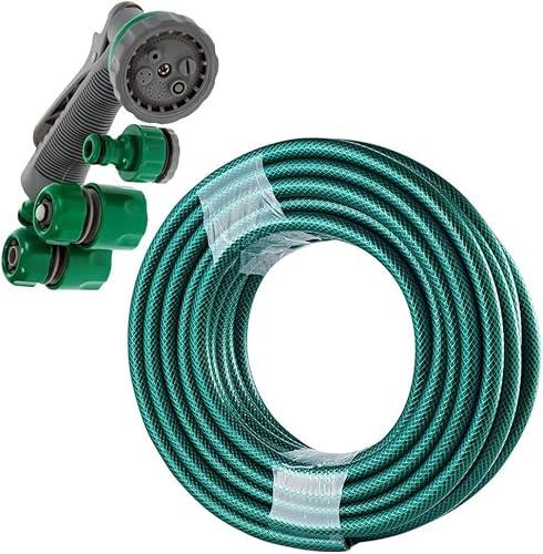 HomeVibe 30m Garden Hose Pipe Set – Flexible Anti-Kink Water Hose with Spray Gun, Tap Connectors & Fittings – Heavy Duty Leakproof Irrigation Hose for Lawn, Patio, Car Wash & Outdoor Cleaning