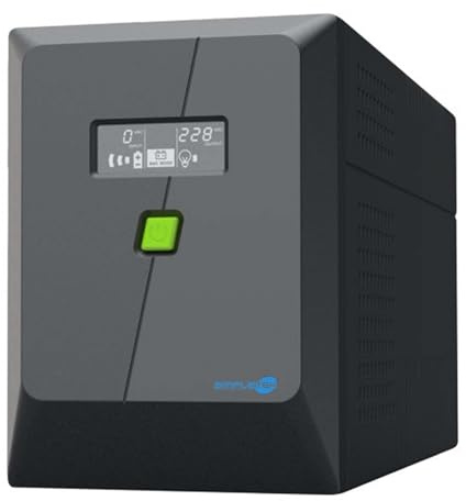 SIMPLETEK – UPS 2000VA 1200W Line Interactive con AVR - display LCD - 4 prese Schuko/IEC | protezione RJ45, protezione da sovratensioni