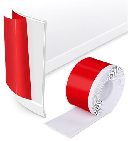 Self Adhesive Skirting Board, 7cm x 6m Flexible PVC Wall Trim | PVC, for Floor Wall Kitchen Bathroom Peel and Stick Baseboard Moulding