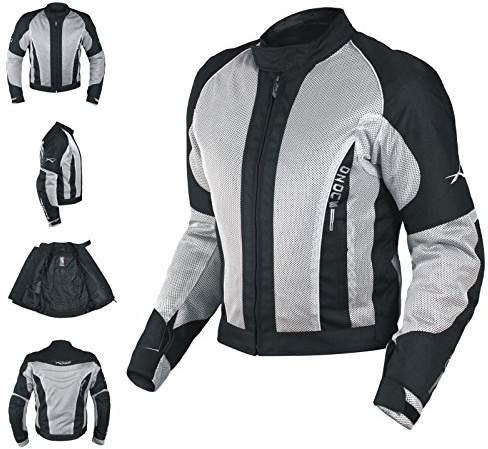 Eté Blouson Textile Touring Sport Moto Scooter Mesh Doublure Impermeable gris 3XL