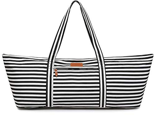 ELENTURE Große Yogamatten-Tasche für Damen und Herren, Reise-Turnbeutel für Pilates, Büro, Strand, Workout, Yogamatte, Tragetasche mit Mattenriemen für 0,6 cm Dicke Übungsmatte, gestreift, L, Tasche