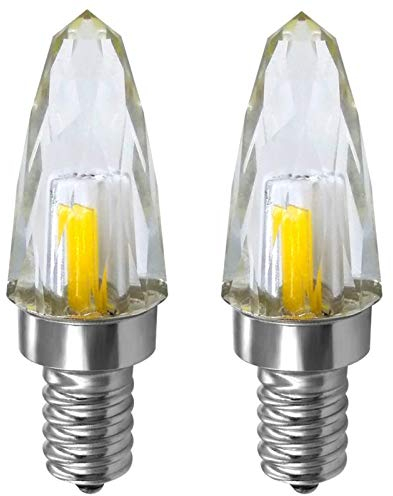 ZHENMING E12 Dimmbare LED-Kerzenlampe, reines K9-Glaskristall, LED-Glühbirne, Kandelaber, klare Lampe, 240 V, 3 W (30 W), 2er-Pack (Warmweiß 2700 K)