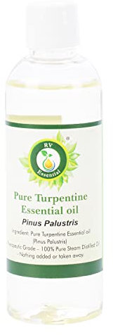 R V Essential Pur Térébenthine Huile essentielle 200ml (6.76oz) - Pinus Palustris (100% Pur et naturelle Distillée vapeur) Pure Turpentine Essential Oil
