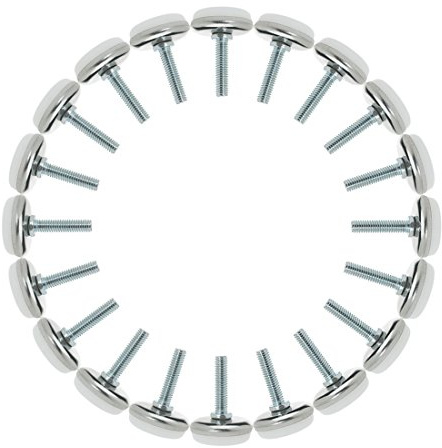 sourcing map 20Stk. Möbelgleiter M6x25x30mm Nivellierfüße Einstellbar für Schreibtisch Stuhl Maschine Bein