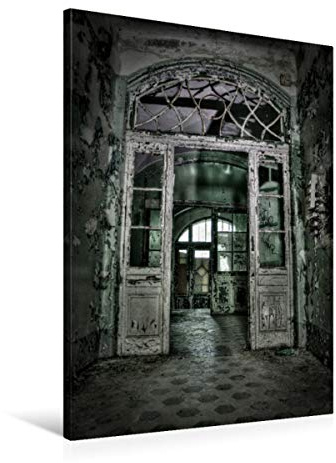 Premium Textil-Leinwand 60 x 90 cm Hoch-Format Beelitz Frauen Sanatorium (Tür) | Wandbild, HD-Bild auf Keilrahmen, Fertigbild auf hochwertigem Vlies, Leinwanddruck von Stanislaw´s Photography