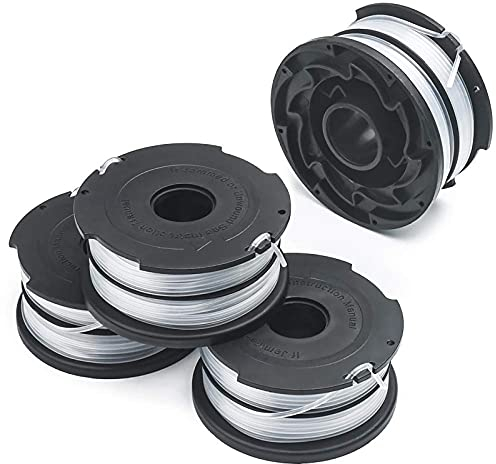 THTEN DF-065 90517175 Replacement String Trimmer Spools for Black Decker GH710 GH700 GH750 Weed Eater Refills Line 36ft 0.065 Auto-Feed Dual Line Edger Parts (4 Pack)