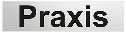 Türschilder24 - Praxis - Türschild selbstklebend - 160 x 40 x 1,5 mm | veredeltes Aluminium, kratzfester Druck, minimalistisch, elegant, 100% Made in Germany
