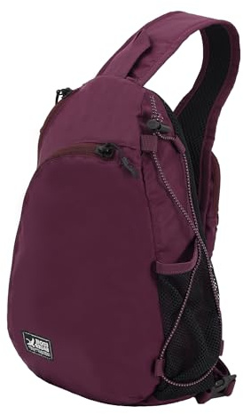 Eddie Bauer Ripstop 8L Shoulder Sling Pack with Padded Air-Mesh Adjustable Crossbody Strap for Right or Left Handed Fit - Dk Plum