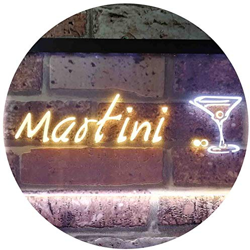 ADVPRO Martini Club Wine Bar Illuminated Dual Color LED Neon Sign White & Yellow 600 x 400mm st6s64-i0551-wy
