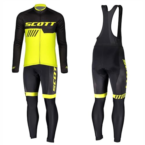 Moxilyn Radtrikot Herren LangarmAnzüge Set Radfahren Kleidung Winddicht Langärmliges Fahrradtrikot Hose mit 9D Gel Sitzpolster Sport & Freizeit MTB für Herbst