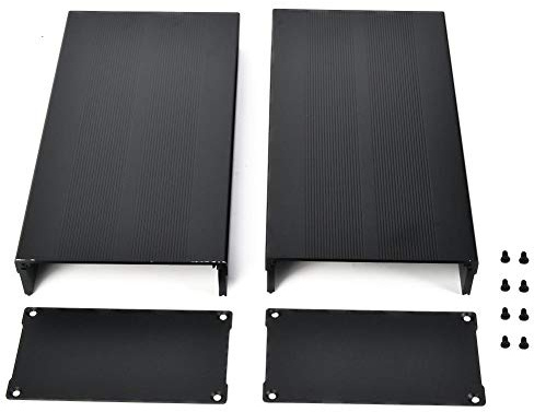 Aluminum Alloy Project Box Electronic Case Enclosure Box Housing DIY PCB Board Audio Amplifier Electronic Case Sand Black 55x106x200mm