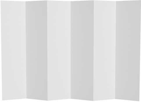 6 ft. Tall White Temporary Cardboard Folding Screen - 6 Panel