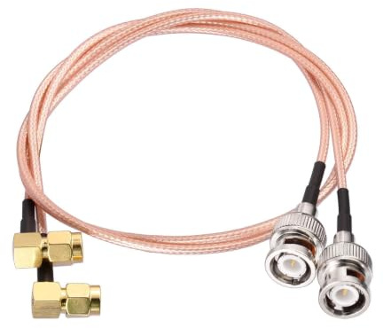 Superbat Cavo SMA Maschio Angolato a BNC Maschio RG316 50 Ohm 50cm, 2 Pezzi | Sottile e Fless., Resistente alle Alte Temperature, per Telecamera CCTV, Oscilloscopio, Generatore di Segnali, Analizzatore