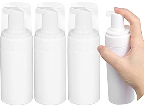 Dispenser di sapone schiumogeno da 100 ml, bianco, vuoto, contenitore per mousse liquide, per viaggi, bagno, cucina, lavello e piano di lavoro (4 pezzi)