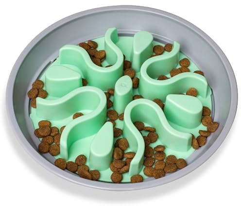 Outward Hound Wobble Slo Bowl - Slow Feeder Hundenapf - Interaktiver Hundefutternapf - Anti Schlucken - Einheitsgröße - Mint