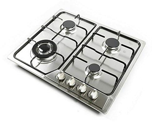 Fornello a gas a 4 fuochi in acciaio inox, fornello a gas da incasso per gas naturale e gas propano