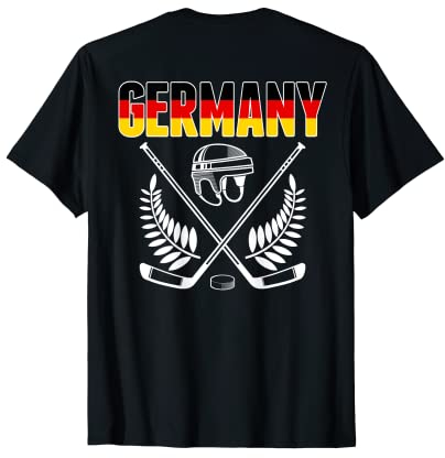 Deutschland Eishockey Fans Trikot Deutschland Flagge Puck Hockeyschläger T-Shirt