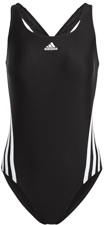 adidas Donna 3-Stripes Swimsuit, Black / White, 34