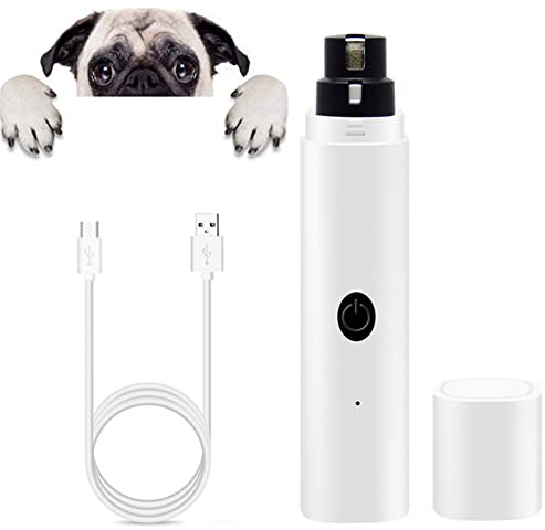 Lime à Ongles pour Chien Chat, Coupe-Ongles Electrique Rechargeable avec Lumière LED, Kit de Toilettage Sans Fil pour Pattes des chiens, Silencieuse Coupe-griffes pour Petits Moyens Grands Chiens Chat