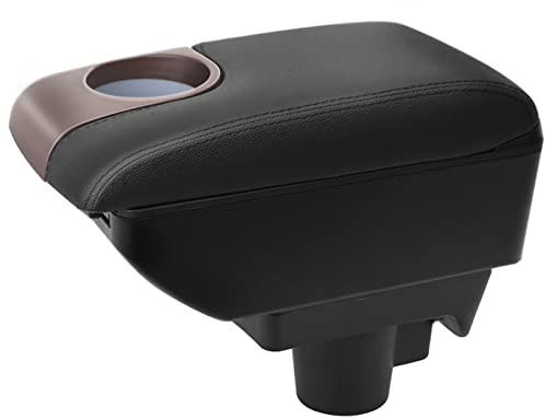 YJYWZH Mittelarmlehne für Opel Astra H 2004–2010 mit Getränkehalter Schwarz | 5 USB,Armlehne für Mittelkonsole,PU-Leder,Handyablage,Doppelstauraum,mit Getrankehalter,verschiebbare Armauflage,Schwarz