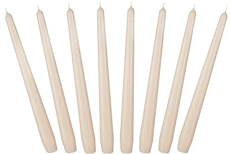 BRUBAKER Candele Coniche da 24 cm per Candelieri e Portacandele - 8 pezzi - Candele Decorative Lunghe e senza Gocciolamenti con Lunga Durata - Set Candele per Candelieri Champagne