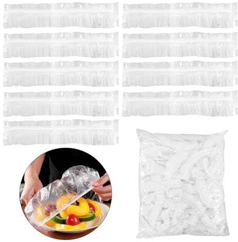 Frischhaltefolie, 300 Stück Abdeckhauben für Lebensmittel, Frischhaltebeutel mit Gummizug, Versiegelungsbeutel für Aufbewahrung von Lebensmitteln Obstkonservierung (20-35cm)