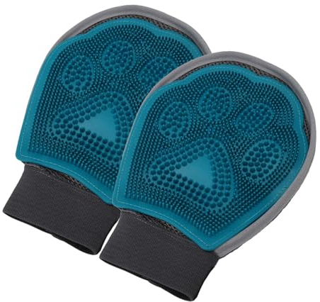 HOHXFYP Fellpflege Handschuhe für Haustiere, Verstellbare Handgelenk Katzenbürsten für Sanftes Fell, Doppelseitige Massage, Haustier Haarentferner Fäustlinge, Hundewaschhandschuhe