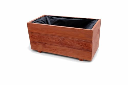 FKL Design Home Deco - Jardinera de madera, maceta para jardín, terraza, caja de madera impregnada D26 (60 x 30 x 29 cm)