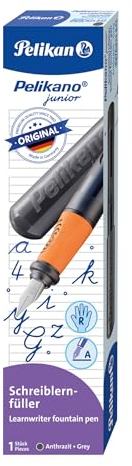 Pelikan Füller Pelikano Junior, Schreiblernfüller für Rechtshänder, Anthrazit, Feder A, 824842