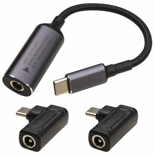 Leehitech PD 140W USB C to DC5521 Charging Cable, DC 5.5mm x 2.1mm Female Input to USB C Male Output 5V/9V/20V Power Cable with PD Automatic Identification Chip for Phones,Tablets, Laptops