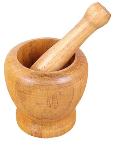 MöRser Mit StößEl Holzmörser-Stößel-Set, waschbar, Gewürz- und Pfeffermühle, tragbar, leicht, Knoblauchstampfer, Knoblauch-Rührschüssel MöRser Und StößEl