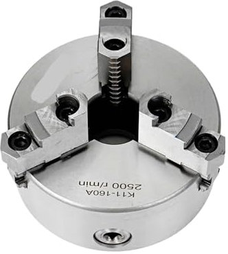 OURNXI 3-Backenfutter, 160 mm, Frontmontage, 3 Löcher, Metall-Drehfutter, selbstzentrierendes Futter, manueller Typ for Drehmaschine(K11-160A One Set Jaw)