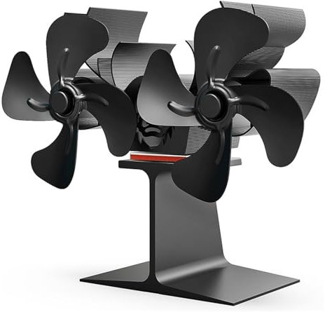 HBALDTEDC Burner Fan Silent, Fireplace Fan Heat Powered Fan Wood Stove Fan Silent Fireplace Unpowered Fan With Overheat Protect(8 Blades)