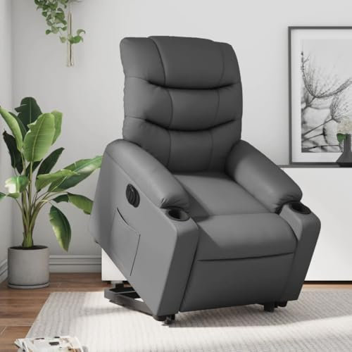 IKAYAA Elektrischer Sessel mit Aufstehhilfe Fernsehsessel mit Liegefunktion Aufstehsessel Relaxsessel Elektrisch Verstellbar Relaxliege Wohnzimmer Schlafzimmer Liegesessel Kunstleder Lesesessel