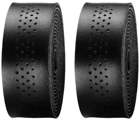 Namvo Fahrrad-Lenkerband in PU-Lederoptik, Lenkerband für Rennr?der, rutschfestes Fahrradband, inkl. 1 Paar Lenkerstopfen (Schwarz, 3 x 215 cm)