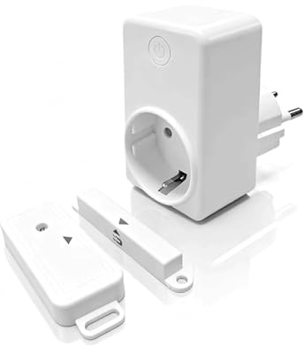 Fensterkontaktschalter mit Mini Fenster Sensor, Funk Abluftsteuerung für Dunstabzugshaube Kamin, Wireless Fensterschalter Funksteckdose für sicheres Heizen, Einfache Montage