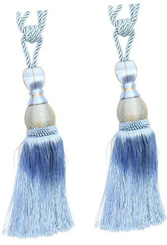 JEWEDECO Borlas para Cortinas Decorativas 2piezas Accesorios De Bricolaje Color Azul Diseño Elegante Adecuado para Decoración De Interiores Cortinas y Cojines
