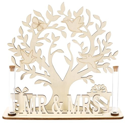 Hochzeit Geldgeschenk Holz, Lebensbaum Geldgeschenk MR & MRS Geldbaum Hochzeits Deko Tischdeko Geld Hochzeitsgeschenke für Brautpaar Frauen Männer